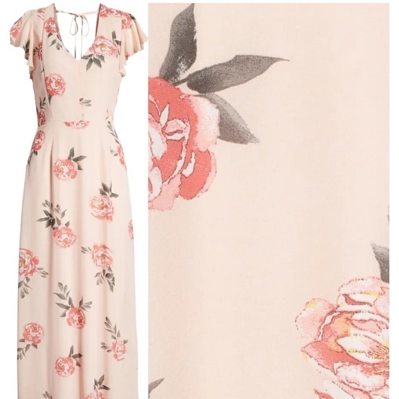NEW ROW A Pink Floral Backless Maxi Dress Size XXL - Picture 5 of 13